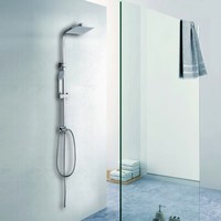 Colonne de douche carrée Kamalu V300C avec douchette et tuyau avec pommeau de douche pour ensembles de salle de bain