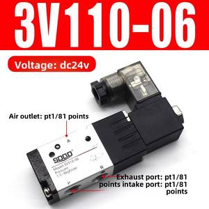 Válvula Solenoide Neumática de Dos Posiciones y Tres Vías, Accionada por Aire, <span class=keywords><strong>3V210</strong></span>-<span class=keywords><strong>08</strong></span> 3V310-10 24V 220V NC/<span class=keywords><strong>NO</strong></span>, Válvula de Control de Inversión 0.15-0.8 - Product Image 6