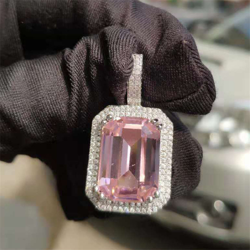 Silver + pink stone