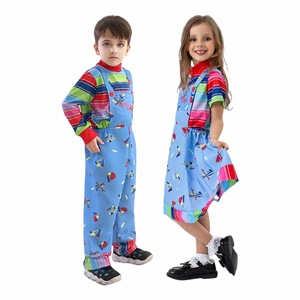 Costumes de spectacle pour enfants, salopette bleue avec imprimé avion pour fête d'Halloween, spectacle de cosplay, hiver 2021 - Product Image 1