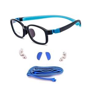 Gafas Unisex <span class=keywords><strong>para</strong></span> Niños TR90 <span class=keywords><strong>de</strong></span> Silicona Azul, Duraderas, con Esquinas Cuadradas, Correa Ajustable, Almohadilla Nasal Suave, <span class=keywords><strong>Lentes</strong></span> <span class=keywords><strong>de</strong></span> PC 9005 <span class=keywords><strong>para</strong></span> Leer - Product Image 4