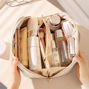 Vendita calda da donna borsa cosmetica impermeabile in pelle sintetica borsa trucco da viaggio con cuscino <span class=keywords><strong>per</strong></span> guardaroba e bagno - Product Image 3