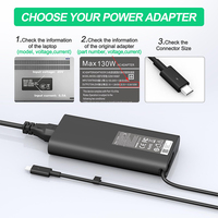 Adaptateur USB-C PD de remplacement HA130PM170 130W pour Dell Latitude 5411 5421 5511 5520 5521 Precision 3551 20V 6.5A Chargeur Dell