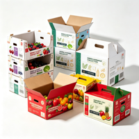 Op maat gemaakte golfkartonnen fruitverpakking voor groothandel en export met handvat en venster