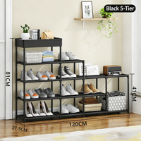 Étagère de rangement autoportante pour chambre et salon, étagère carrée moderne multi-niveaux en fer pour chaussures et sacs