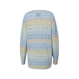 Mới Đến Giản Dị Vòng Cổ Cáp Dài Tay Áo Màu Khối Đan Áo Thun Cho Phụ Nữ - Product Image 2