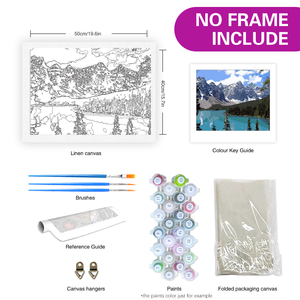 Tự làm bức tranh bằng số cho người lớn hiện đại hồ núi hình ảnh phong cảnh Acrylic sơn vải phong cách cổ điển cho người mới bắt đầu - Product Image 2