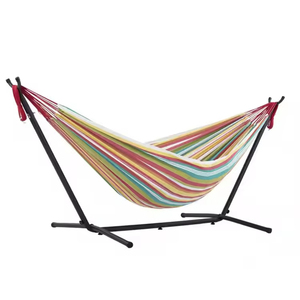 Hamaca <span class=keywords><strong>de</strong></span> Lona para Acampar al Aire Libre y para Colgar, Hamaca <span class=keywords><strong>de</strong></span> Algodón a Rayas <span class=keywords><strong>con</strong></span> Soporte, Hamaca <span class=keywords><strong>con</strong></span> Soporte <span class=keywords><strong>de</strong></span> Poste <span class=keywords><strong>de</strong></span> <span class=keywords><strong>Madera</strong></span> - Product Image 5