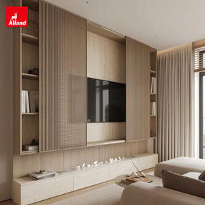 <span class=keywords><strong>Meuble</strong></span> <span class=keywords><strong>TV</strong></span> mural en bois de chêne blanc moderne <span class=keywords><strong>et</strong></span> minimaliste sur mesure Alland pour chambre à coucher <span class=keywords><strong>et</strong></span> entrée - Product Image 1