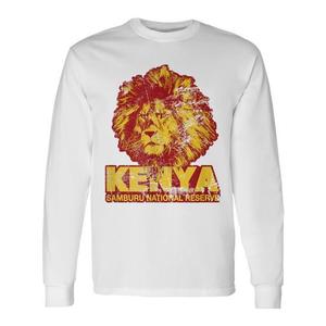 T-shirt promotionnel à manches longues Samburu Lion Reserve Kenya Afrique, style safari rétro - Product Image 1