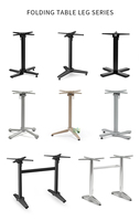 (E9858) Base de meubles en aluminium moulé noir pour jardin, tables à manger pliantes, pieds
