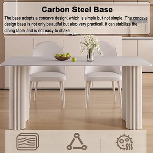 Moderno 120cm tavolo da pranzo in marmo bianco Base in metallo per piccoli spazi appartamenti per casa Hotel Villa sala da pranzo mobili - Product Image 6