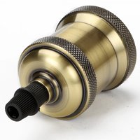 Douille de suspension vintage E27 E26 en aluminium couleur laiton vieilli, style à vis, 5x5x9cm, pour éclairage industriel intérieur DIY
