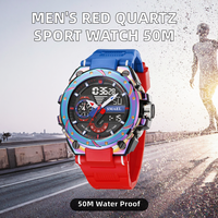 SMAEL Top-Marke Neue Herrenuhr Sport Wasserdicht Dual-Display-Uhr Herren LED Quarz Digital Armbanduhr Relogio Masculino