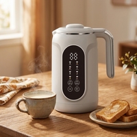 Machine à lait de soja portable avec écran tactile et bac à noix, pour usage domestique, prise en charge de la langue allemande, capacité de 1500 ml