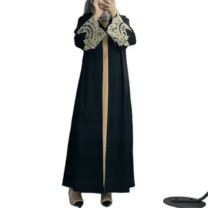 Factory Supplier Muslim Fashion Hijab Long Dress Prayer Princess Abaya Dubai Turkey Embroidery Long Sleeve Maxi Women Clothes