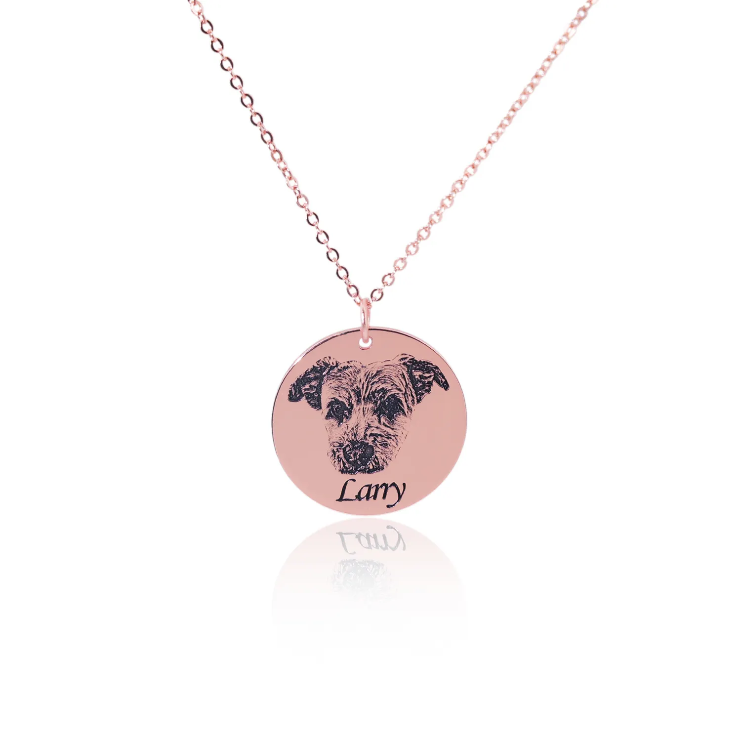 Özel köpek kolye kişiselleştirilmiş 925 ayar gümüş gül altın kaplama daire kolye Pet fotoğraf Charm takı çocuklar için hediye