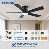 Ventilateur de plafond LED silencieux avec lumière, moteur BLDC 42/52 pouces, pour intérieur, maison, villa, salon, salle à manger, bureau, salle de classe - Fabrication OEM/ODM