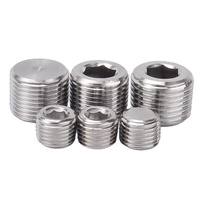 1/16-1-1/2 pouces filetage externe 304SS boulon embout bouchon mesure métrique douille à tête Allen intérieur hexagone bouchon pour NPT/PT