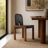 Chaise de salle à manger moderne en cuir, chaise d'appoint en bois massif avec pieds épais pour restaurant, hôtel et maison