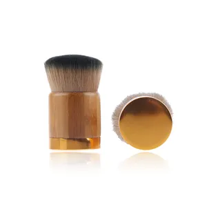 Wholesaler bamboo handle cosmetic kabuki brush foundation and powder brush