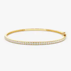 VLOVE Fashion Jewelry Bracelets & Bangles 9K 10K 14K 18K 5 Stacking Micro Pave Diamond Bangle 0.90 ctw Custom Jewelry