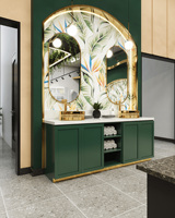 Comptoir de Salon de Manucure Personnalisé avec Écran LED, Vitrine Résistante à l'Eau, Mobilier Durable pour Magasin de Manucure, Vente en Gros Directe d'Usine