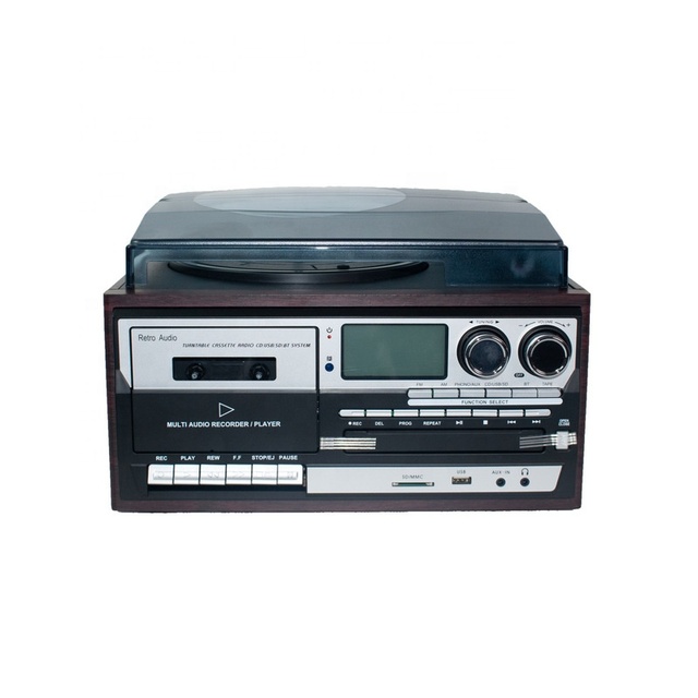 Retro Stereo System With CD Player FM Radio Aux in With USB MP3 Cassette Player OEM Color