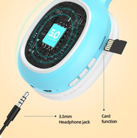 Headphone nirkabel anak, warna biru gigi 5.0-5.3 Earphone lucu mendukung kartu TF dapat dilipat musik HiFi untuk semua ponsel pintar