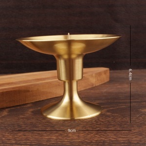 Brass <b>Candlestick</b> <b>Holder</b> Minimalist Style For Religious Activities Home Temple Use - Product Image 4