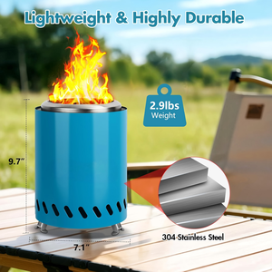 Vente en gros de foyer portable sans fumée en acier inoxydable, poêle à bois de table, foyer extérieur pour le camping, le barbecue, le jardin et les pique-niques - Product Image 5