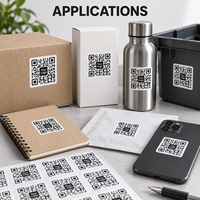 Étiquettes adhésives personnalisées pour la vente au détail, impression couleur, découpe, autocollants mats avec code QR