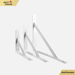 Soportes de estante resistentes 8 en X 5 en Montaje en pared L Soporte de acero Estante flotante de acero negro/acero - Product Image 6