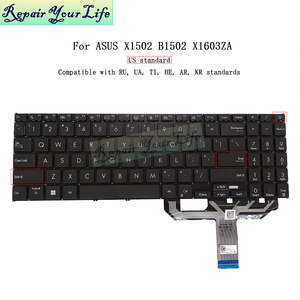 US ไม่มีคีย์บอร์ดแบบมีไฟพื้นหลังสำหรับ <span class=keywords><strong>ASUS</strong></span> X1502 X1504 B1502 X1605V X1603Z M1603Q <span class=keywords><strong>M1502</strong></span> R1504 X1505 S3604V M3604 0KNX0-5102US00 คีย์บอร์ด - Product Image 2