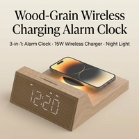 Réveil double avec chargeur sans fil MagSafe 15W (non-QI) Lumière nocturne à 3 niveaux de luminosité réglable Câble Type-C