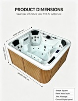 Bain à remous de luxe pour jardin, spa pour 3 personnes, bain à remous extérieur avec musique