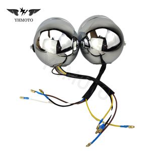 Para Honda Suzuki DR RM 250 <span class=keywords><strong>Yamaha</strong></span> <span class=keywords><strong>XT</strong></span> 250X <span class=keywords><strong>600</strong></span> WR450F250 Piezas de Motocicleta Todoterreno Faro Delantero Doble Redondo Luz H4 - Product Image 3