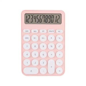 Calculatrice de bureau élégante en plastique bleu et rose avec écran LCD personnalisé - Product Image 2