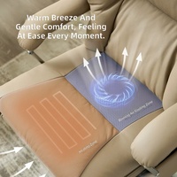 Fauteuil de Direction Haut de Gamme en Cuir Véritable avec Commande Vocale, Massage, Chargement USB, Moteur Silencieux, Base Chromée 360mm, Personnalisation OEM