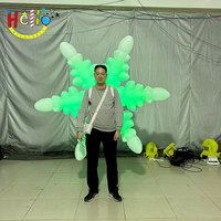 Costume gonflable flocon de neige portable avec ailes lumineuses LED pour défilé de Noël