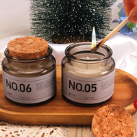 Fábrica de velas personalizadas Yoga Meditación Aromaterapia Tarro de vidrio Tapa de madera Velas de lujo Velas perfumadas Cera de soja