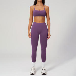 Set Yoga JY Senza Cuciture ad Alta Elasticità, Completo Sportivo da Donna <span class=keywords><strong>Aderente</strong></span> ad Asciugatura Rapida, Reggiseno Sportivo con Schiena Bella, <span class=keywords><strong>Abbigliamento</strong></span> Fitness - Product Image 2