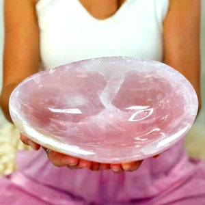 Bol chantant en pierres naturelles de 600-1000g, souvenirs, artisanat en cristal, bol en quartz rose, plat, plateau pour purification - Product Image 2