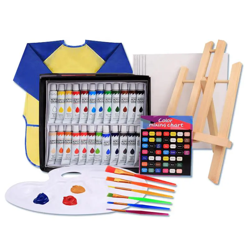 Hot Sale Creative 39 pcs Funny Drawing Set Kids Gift Art Sets Kids Painting Sets With PVC Tote Bag