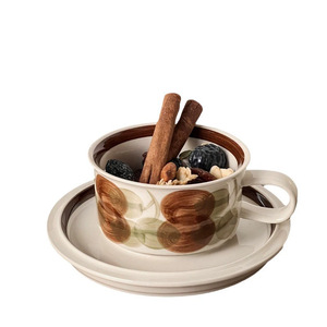 Juego de Tazas de <span class=keywords><strong>Café</strong></span> de Cerámica Pintadas a Mano con Diseño Floral Índigo y Platillo Apilable para un <span class=keywords><strong>Brunch</strong></span> y <span class=keywords><strong>Café</strong></span> en Casa con Estilo Minimalista - Product Image 5