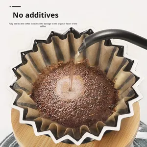 155 Filtres à café en papier de qualité alimentaire, forme fleur, design moderne, pour gobelets, <span class=keywords><strong>Origami</strong></span> Pour Over, écologiques, jetables, vente en gros - Product Image 2