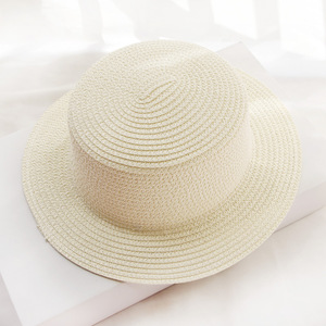 Chapeau de soleil de couleur unie pour femmes, casquette de Style coréen, chapeau de paille à la mode, casquettes de voyage de plage de mer, nouvelle collection été <span class=keywords><strong>2022</strong></span> - Product Image 4