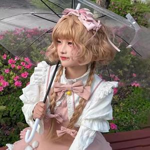 Perruque tressée bouclée blonde Lolita avec racine naturelle, en fibre Kanekalon, style court pour femme - Product Image 4