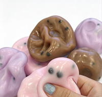 Balle anti-stress souple multicolore de 6 cm en TPR, faite à la main, type Mochi Bubble Tea, non-résiliente, pour soulager le stress