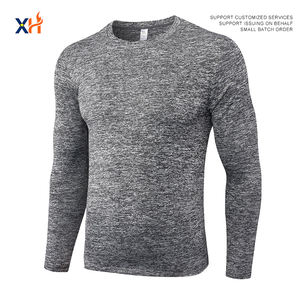 T-shirt de sport pour homme de haute qualité, coupe classique, couleur unie, manches courtes, extensible, respirant, à séchage rapide - Product Image 1